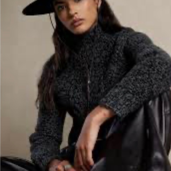 NWT Banana Republic Italian Wool Blend Marled Mockneck Sweater - Picture 2 of 12